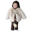 Kızlar Ceket 2024 Yeni Kış Yeni Trail Moda Paltoları İmitasyon Tilki Kürk Ceketleri Pamuk Kalınlaştırıcı HARDIGAN Çocuk Giysileri