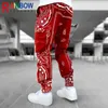 Erkek pantolon gökkuşağı pantolon pantolon eşofmanlar erkek pantolon zip cep erkek pantolon bandana desen kumaş koşan erkek pantolon 230417