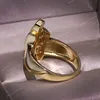 Luxury Gold Color Geometric Shape Women Rings Hiphop Party Stylish Female Finger Rings Dazzling CZ Lady's Fashion Jewelry Fashion JewelryRings fashion jewelry