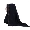 Halsdukar H1274 Senaste Big Size Bubble Chiffon Muslim Long Scarf With Rhinestones Women's Headwrap Fast Delivery