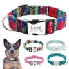 Hundhalsar Leashes Nylon Collar Personlig Pet Casted ID Etikett Namnplatta reflekterad för små medium och stora bulldoggar 231117