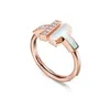 rings for women mens designer tiffaness Double T open diamond ring set with rose gold band Rings jewelry gift