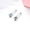 Spille Spille Naturali 0,9 carati Topazio blu ovale Spilla in argento sterling massiccio 925 Spilla stile semplice Regalo di anniversario per feste per le donne 231118