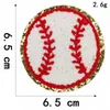 Toppe da baseball Nozioni di cucito Caffè bianco Ciniglia Softball Toppa termoadesiva da cucire Applicazione ricamata per cappelli sportivi Jeans Borse Decorazione Abbigliamento