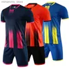 Verzamelbare DIY voetbalshirt volwassen kinderen aangepaste korte Seve voetbal trainingspak voetbaluniform mannen jongens voetbalkleding set kind sportkleding Q231118