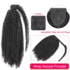 Spetsar Afro Kinky Curly DrawString Tail Mongolian Wrap runt 4B 4C Remy Hair Human 230417