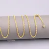 Zincirler AU750 Gerçek 18K Sarı Altın Zincir Boyuncu Kadınlar Kadın 2.0mm Parlak Halat Sınırlı Kolye 20'l Hediye