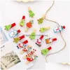 Kerstdecoraties Leuke mini houten clip kleur feest decoratie diy ambachtelijke kunst pinnen Pinnen mooie klemmen memo papier po decor ct0346 drop dhtsl