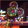 Party Decoration Led Luminous Balloon Rose Bouquet Transparent Bobo Ball Valentines Day Gift Birthday Wedding Balloons Ee Drop Deliv Dhaj7