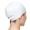 Bonnets de natation Femmes Bonnet de bain en silicone Adultes Imperméables Grands hommes Été Casquettes de plongée Chapeau de piscine Cheveux longs Oreille Protéger Flexible P230418