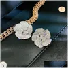 Stud Fl Strass Cristal Brincos Para Mulheres Oversize Flower Party Casamentos Jóias Drop Delivery Jóias Brincos Dhgarden OTJ2P