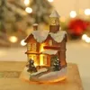 Christmas Decorations Houses LED Light Ornaments Kid Gifts Xmas Micro Landscape Home Resin House Small 231117