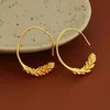 Mode métal blé rond boucles d'oreilles pour femmes tempérament déclaration oreille crochet Boucle d'oreille Boucle Oreille bijoux fins cadeau