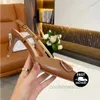 Designer Women's High Heeled Sandals New Fashion Leather Office Slippers Sexy Party Shoes with Pointed Toe Size 35-43 8.5cm