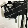 여성 요가 복장 패션 2 조각 세트 수영복 디자이너 편지 인쇄 고삐 수영복 여름 소프트 트랙복