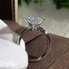 Wedding Rings Luxury Classic 2 Carat Cubic Zircon Ring For Women Silver Color Engagement Bijoux Femme Bridal