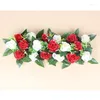 Decoratieve bloemen Hoge kwaliteit 50 19cm Rose Bloemrij Wedding Wand en Silk Artificial Achtergrond El Decor Supplies
