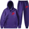 Nya avslappnade herrspårar Spring Men's Sportswear Set Hoodies Sweatpants Man Streetwear 2 Piece Set Plus Size