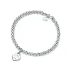 Kedja nät 100% 925 silver 4mm rund pärla kärlek hjärtformad armband kvinnlig förtjockad silverbotten plätering för flickvän souvenir presentmode charm smycken