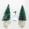 Christmas Decorations Mini Tree Figurines Miniatures Plastic Winter Snow Ornament Xmas Party Resin Craft Miniature Landscape Decor Supplies 231117