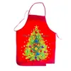 Kitchen Apron Christmas Fabric Snowman Santa Claus Print Erall Aprons Holiday Party Decoration Drop Delivery Home Garden Dini Dhgarden Dhcsa