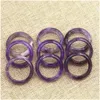 Anelli a fascia 6 mm Puprle ametista pietra di cristallo anello da donna misura 17 mm 18 mm gioielli con consegna a goccia Dhzod