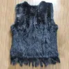 Pelliccia da donna Pelliccia sintetica Lady Vera pelliccia di coniglio Gilet lavorato a maglia Nappa Gilet casual Moda Gilet lavorato a maglia 100% Vera pelliccia naturale Cappotti senza maniche 231117