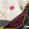 22SS Tweed Wool Sticking Women Designer Hobo Bag Plaid Mönster Tjock Metal Chain Gold Hardware 24x17cm dragkedja Cross Body Shoulder Handbag Luxury Underarm plånbok