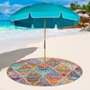 Tapis de plage rond géométrique trou de 8CM pour parapluie fixe Portable mode couverture de serviette en microfibre à séchage rapide