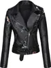 Bellivera Womens Faux Leather Casual Short Jacket Spring and Winter Fashion Moto Bike Floral Coat