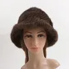 Czapki czapki z czapką zimową prawdziwą norek futrzastą czapkę ciepłe czapki Fashion Hats Hats nakrycie głowy 231117