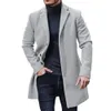 Mens Wool Blends Winter Men Gen Woolen Coat Dasual Fashion Lapel Single Single Style Youth Style Midlength Long Slim Stack