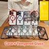 Clear Magsafe Magnetic Cases Soft Plating Plating مع واقي أفلام العدسة الكاميرا + 9D حماية زجاجية مقبولة لـ iPhone 14 13 12 11 Pro Max XS XR