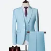 Męskie garnitury Blazers kamizelki spodni / mężczyzn Business Slim Suits Zestawy sukni ślubnej Trzyczęściowe garnitur Blazery płaszczowe spusty kamizelki 231118