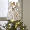 クリスマスの装飾クリスマスツリートッパーは、輝く天使の飾りクリスマスフェスティブパーティー用品ホームデコレーション年ナビダッドノエル231117を導きました