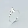 Bandringe Retro Minimalist Silber Farbe Offene Ringe Für Frauen Persönlichkeit Feder Schmetterling Verstellbarer Fingerring Mädchen Schmuck Geschenk AA230426