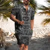 Herrespår Summer Hawaii Casual Beach Men's Top Shirtshorts Pants 3D Brand Print Daily Vacation Fashion Male Two Outfit S-4XL Overized 230418