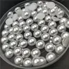 3-16 mm halv rund akrylvit elfenben Imitation Pearl Flatback Pärlor för smycken som tillverkar DIY /huvudbonader /nagelkonst /telefon dekorera modesmycksbeads