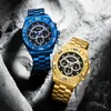Relógios de pulso Nibosi Moda Grande Mens Relógios Top Marca Luxo Aço Inoxidável Relógio de Quartzo de Ouro para Homens À Prova D 'Água Esporte Relogio Masculino 231118