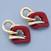 Dangle Earrings Fashion Vintage Exaggerated Red Blue Link Hoop Shaped Drop For Women Girls Big Black Pendant Earring Bohemian Jewelry