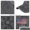 Ball Caps American Flag Baseball Cap Cotton Spinning Bestickte Usa Peaked Männer und Frauen Outdoor Casual Hat Drop Delivery F Dhgarden Dhdwv