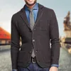 Manteau en laine à manches longues et col de costume pour homme, tricot, style automne et hiver, SY0161