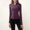 Giacca fitness autunno e inverno Collant elastico da donna ad asciugatura rapida giacca da corsa cardigan con cerniera tuta da yoga a maniche lunghe