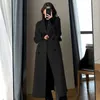 Women's Wool Blends Fashion Winter Trench Coat For Women Elegant Korean Casual Doublebreasted Wool Coat Long Jacket Black Office Lady Loose Outwear 231117