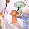 Vases Creative Mushroom Glass Vase Plant Hydroponic Terrarium Art Plant Hydroponic Table Vase Glass Crafts DIY Aromatherapy Bottle Y23