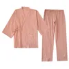 Pigiama da donna Kimono giapponese Set 100% cotone Pigiama Coppia di due pezzi Yukata Tuta da uomo e da donna sciolta Set di servizi per la casa 230418