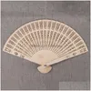 Party Favor Vintage Style Party Favor Bois Pliant Fan Modèle Chinois Art Artisanat Cadeau Personnalisé Gravé À La Main En Bois Pli À La Main Dhtzd