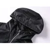 Kadın Ceketleri Lucyever Her Bahar Sonbahar Uzun Hendek Kadın Koreli Gevşek Kargo Kapşonlu Kadın Siyah Cepleri Fermuar Windbreaker 230418