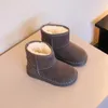 Stivali ragazze della moda neve calde pellicce calde bambini inverno bambini neri ragazzi casual scarpa 231117