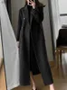 يمزج الصوف النسائي JMPRS Winter Woolen Long Coat عارضات النساء المزدوج الصدر فو ،